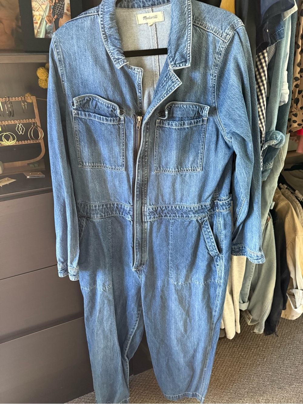 Madewell Washed Blue Denim Jumpsuit